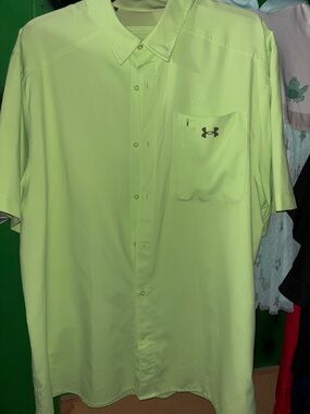 Under Armour Men’s Button-Down Shirt - Neon Green